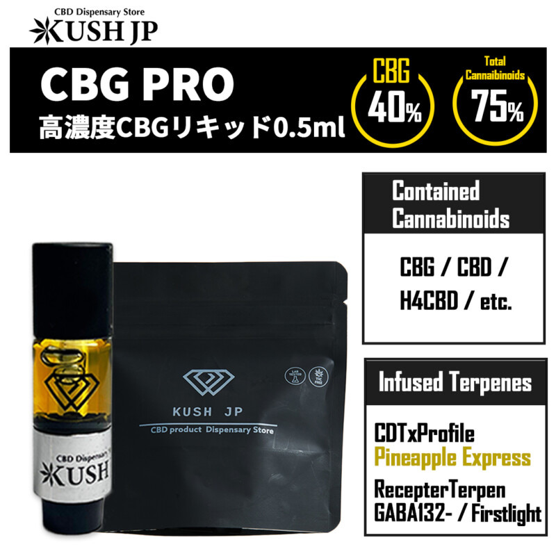 【CBNフリー】CBG -PRO- （PineappleExpress：0.5ml）【KUSH JP】
