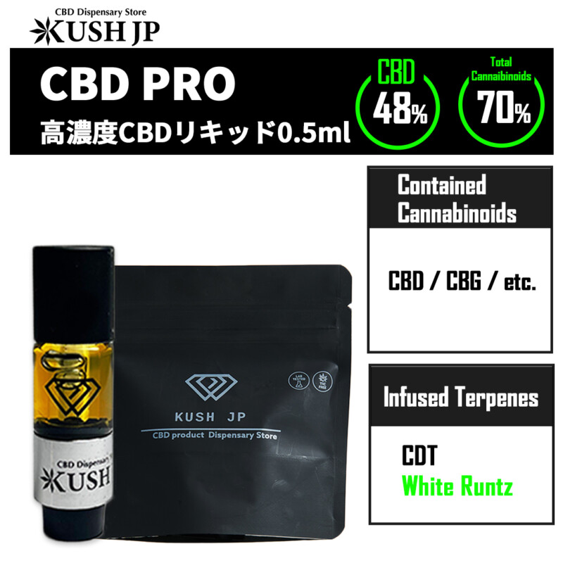 【CBNフリー】CBD -PRO-（WhiteRuntz：0.5ml）【KUSH JP】