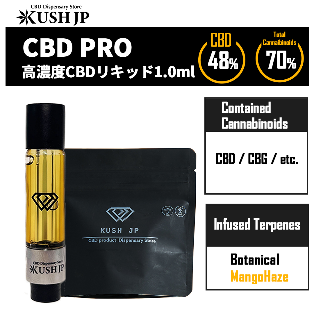 【CBNフリー】CBD -PRO-（Mango Haze：1.0ml）【KUSH JP】
