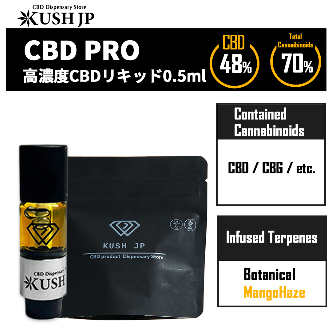 【CBNフリー】CBD -PRO-(Mango Haze:0.5ml)【KUSH JP】