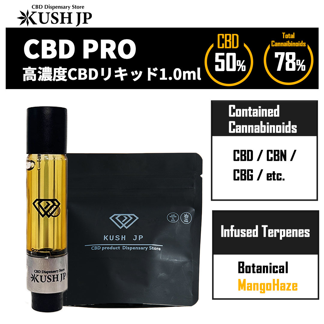 【新基準対応】CBD -PRO-（Mango Haze：1.0ml）【KUSH JP】