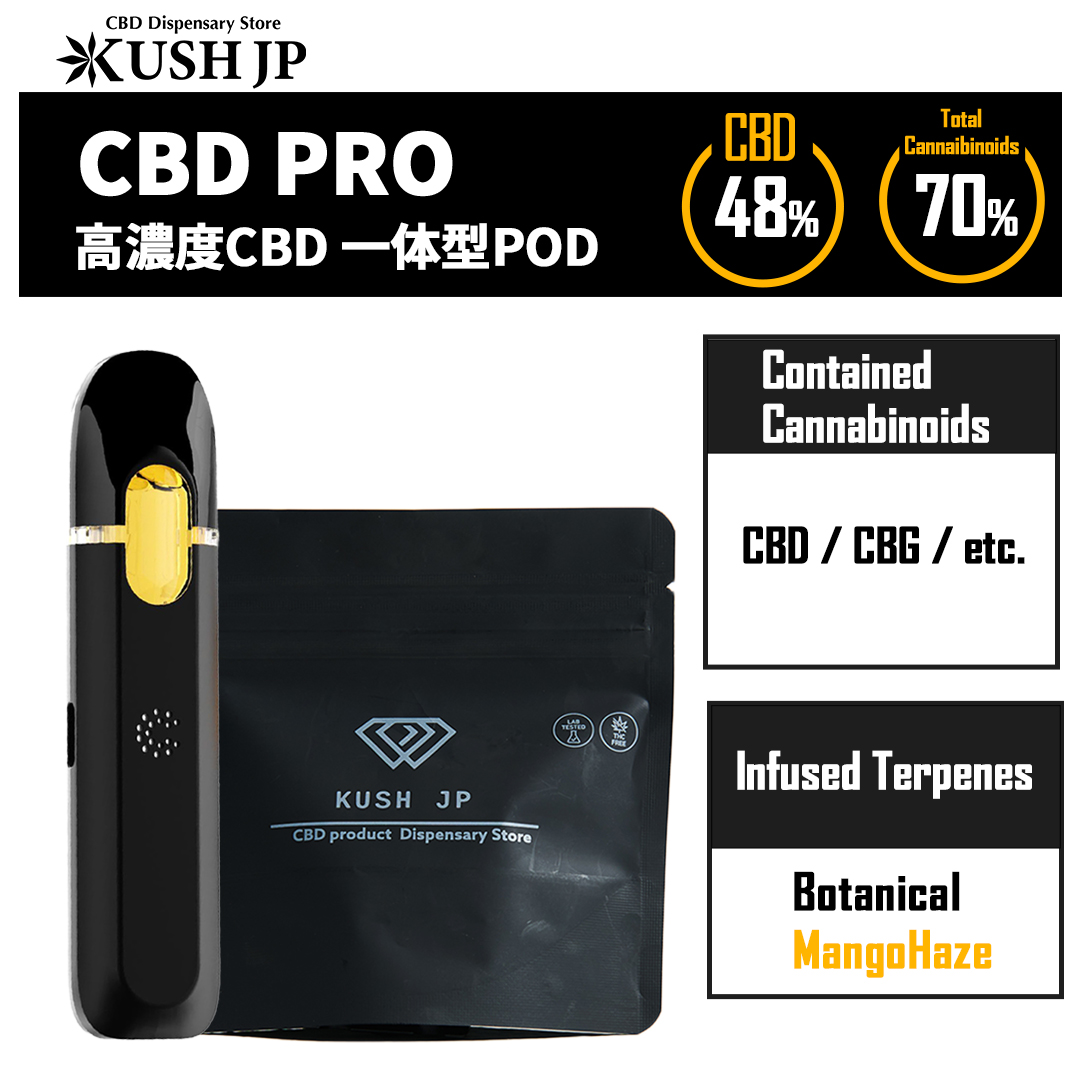 【一体型POD】CBD -PRO-（Mango Haze：1.0ml）【新基準対応】【KUSH JP】