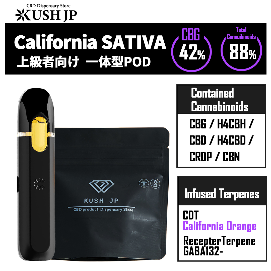 【一体型POD】 California SATIVA（Cali-O：1.0ml）【新基準対応】【KUSH JP】