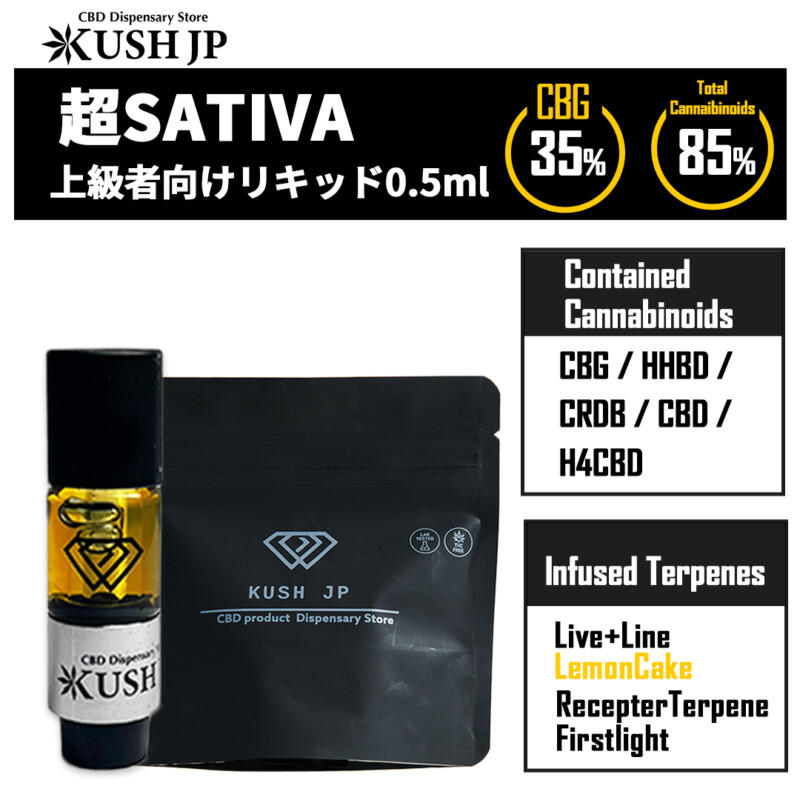 【新基準対応】超SATIVA（LemonCake：0.5ml）【KUSH JP】