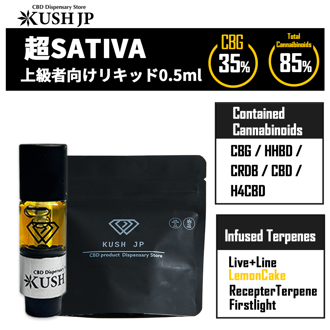 【新基準対応】超SATIVA（LemonCake：0.5ml）【KUSH JP】