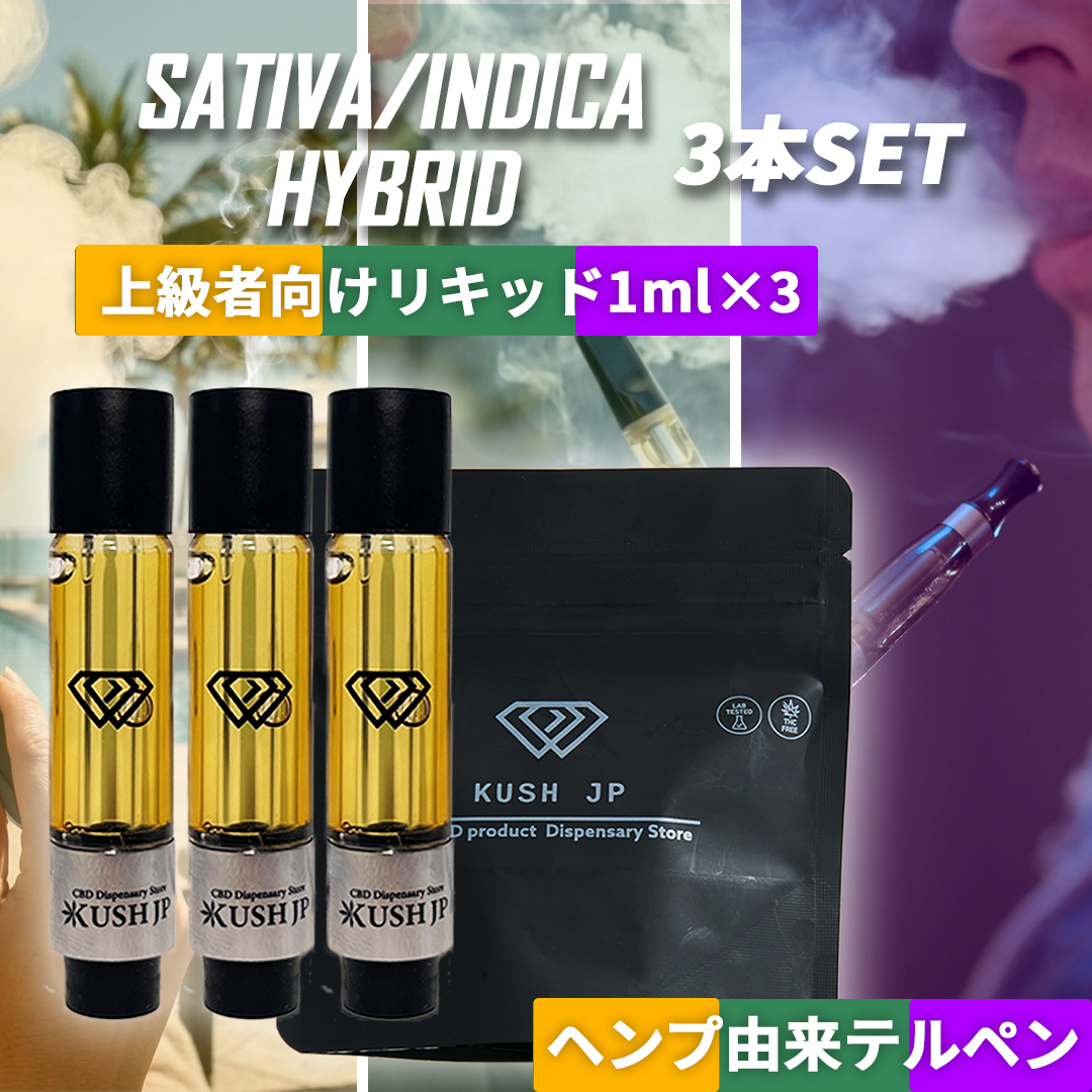 【3本SET】超SATIVA+超INDICA+超HYBRID（1.0ml×3）【KUSH JP】