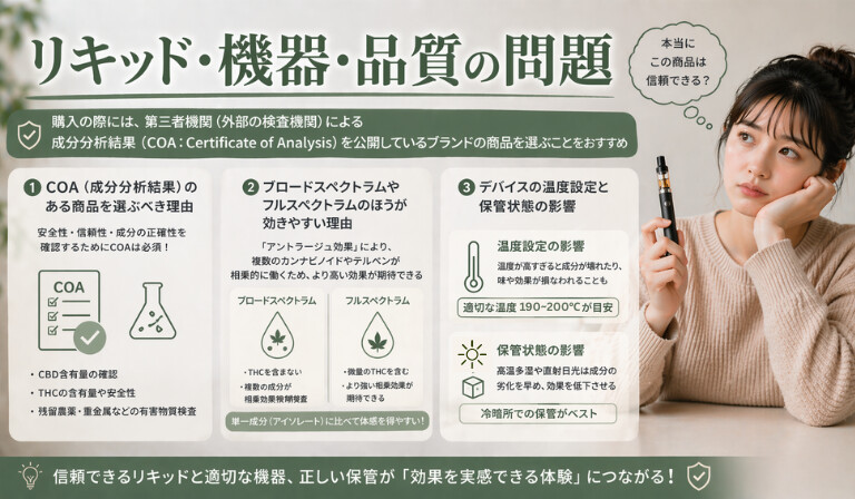 CBDベイプが効かないのは品質の問題?