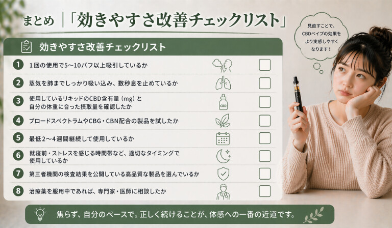 CBDベイプが効かない時のチェックリスト