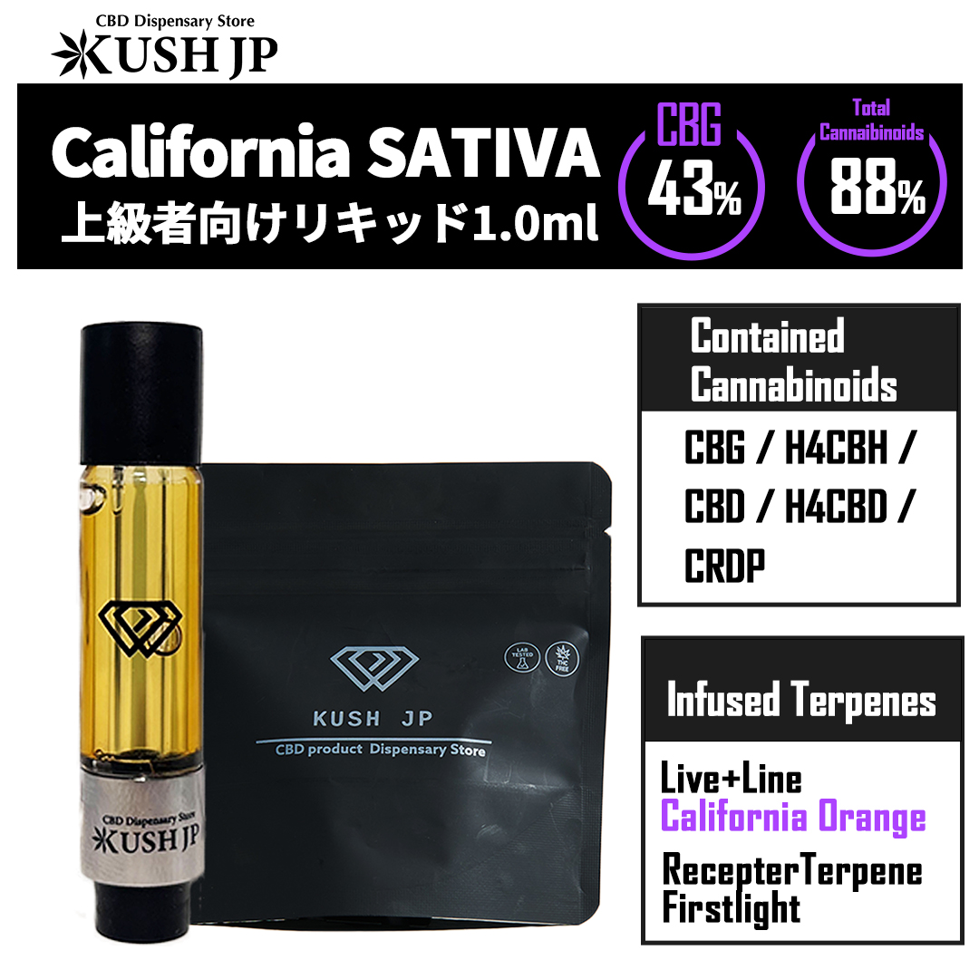 【CBNフリー】California SATIVA（California Orange：1.0ml）【KUSH JP】