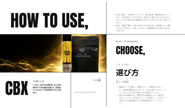 CBX・CBDの選び方と使い方【初心者向けガイド】