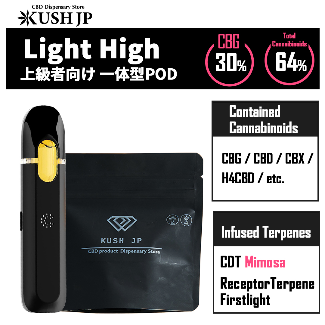 【一体型POD】 LightHigh(Mimosa:1.0ml)【KUSH JP】