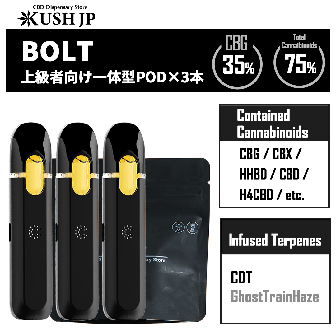 3本セット【一体型POD】 BOLT （GhostTrainHaze：1.0ml×3）【KUSH JP】